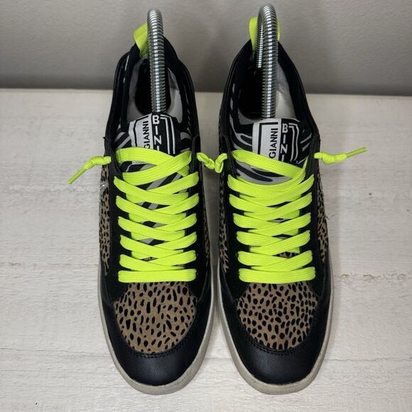 Gianni Bini Kaekko Glitter Star Cheetah Animal Print Fashion Sneakers Size 7 - Picture 3 of 9